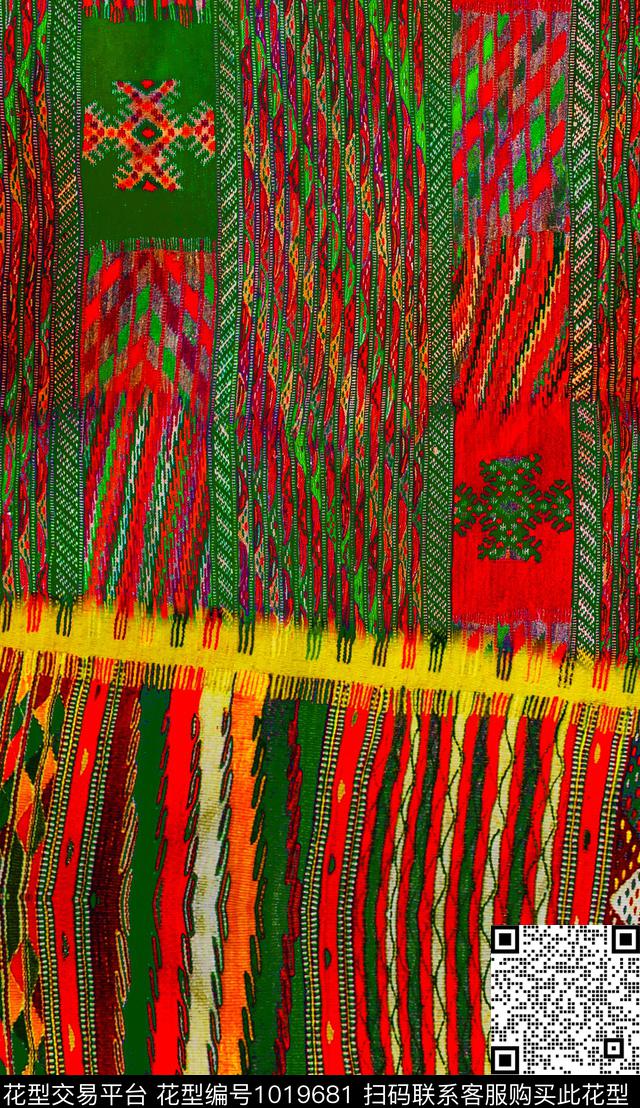 数码华亿平台民族风波西米亚数码印花华亿平台下载（图片编号: 1019681） - 瓦栏（Walan）