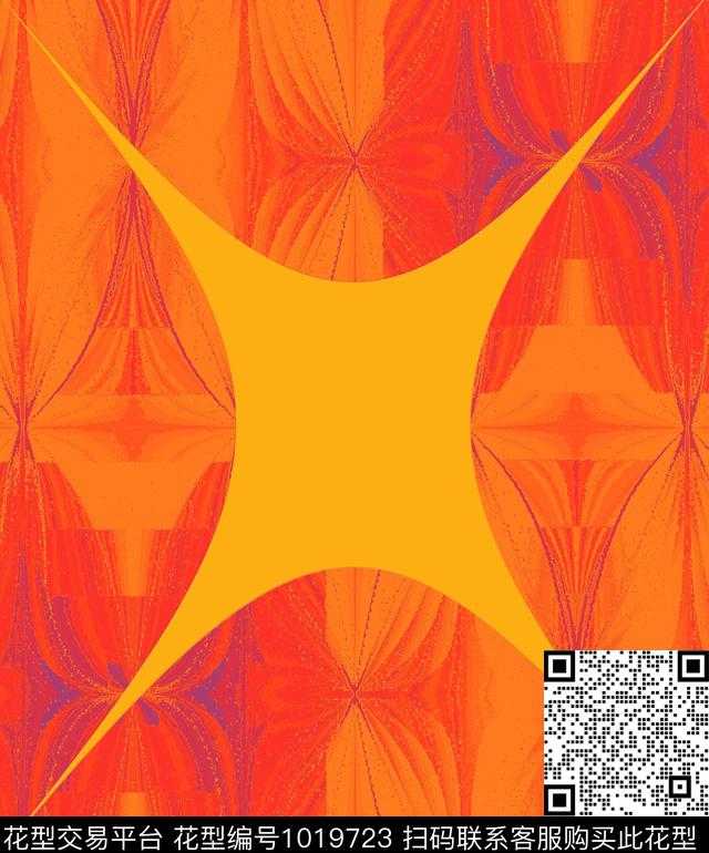 条纹抽象几何数码印花华亿平台下载（图片编号: 1019723） - 瓦栏（Walan）