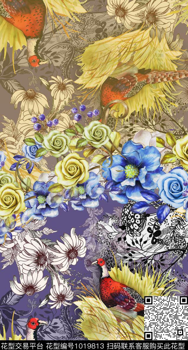 数码华亿平台定位花花卉数码印花华亿平台下载（图片编号: 1019813） - 瓦栏（Walan）