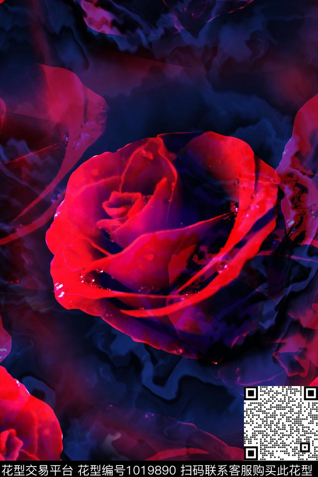 数码华亿平台花卉女装数码印花华亿平台下载（图片编号: 1019890） - 瓦栏（Walan）