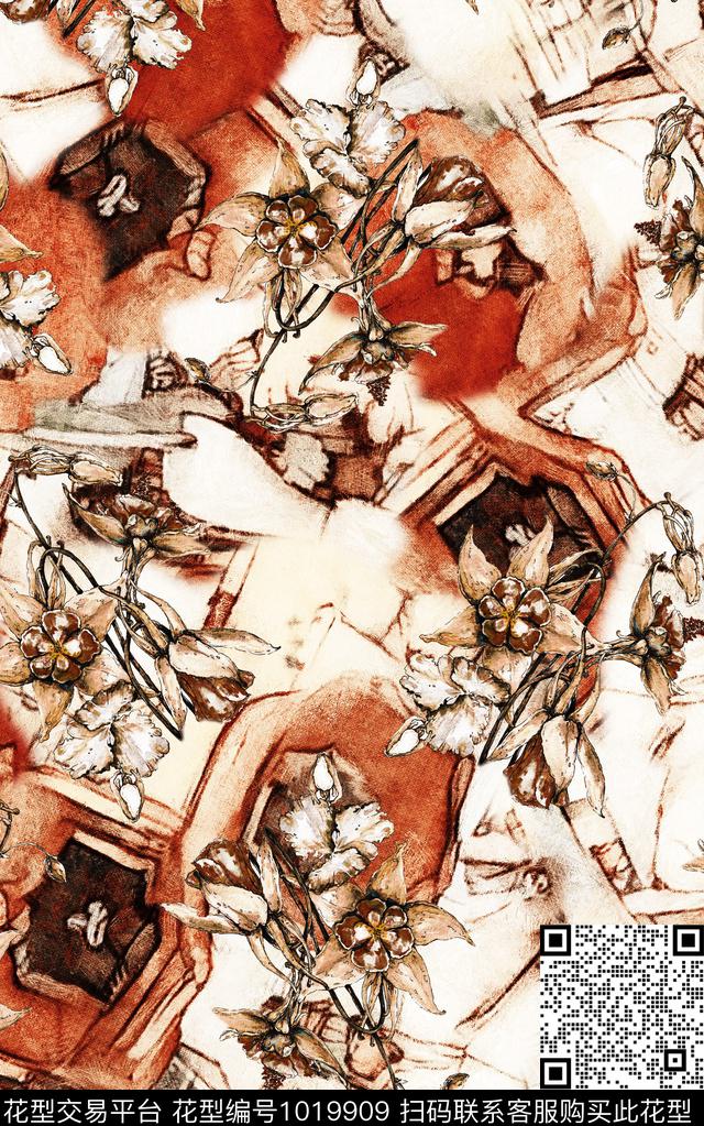 数码华亿平台抽象大牌风数码印花华亿平台下载（图片编号: 1019909） - 瓦栏（Walan）