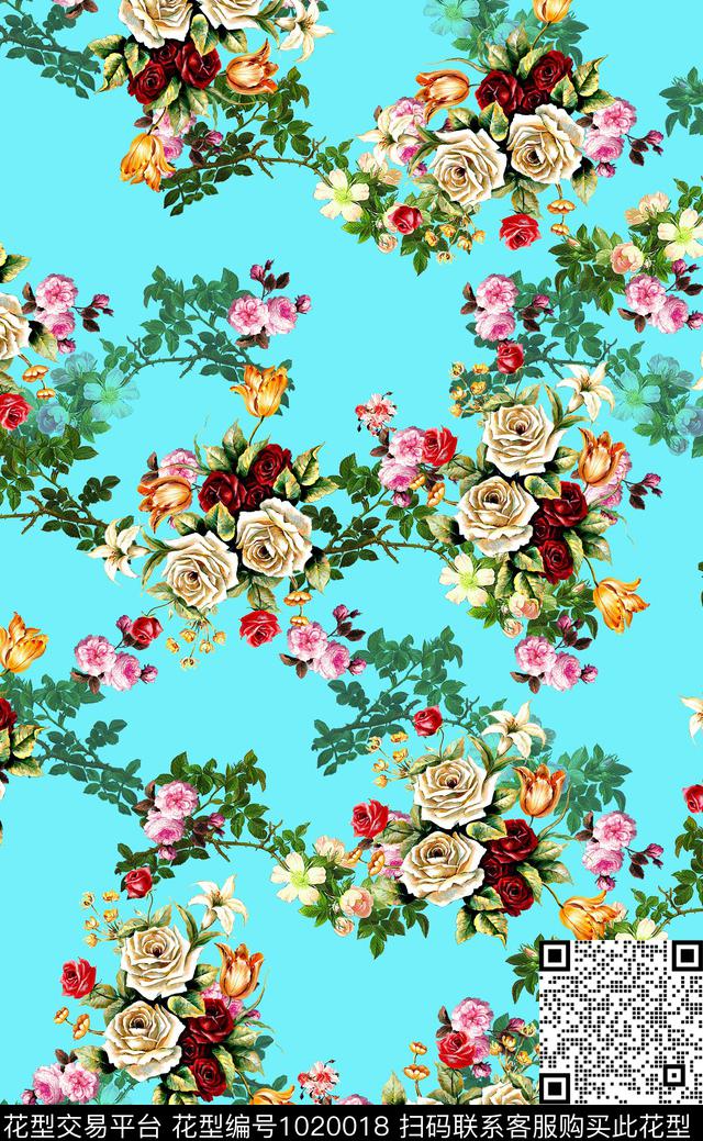花卉女装小碎花数码印花华亿平台下载（图片编号: 1020018） - 瓦栏（Walan）