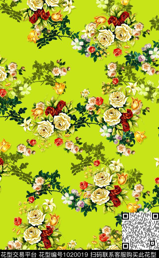 花卉女装小碎花数码印花华亿平台下载（图片编号: 1020019） - 瓦栏（Walan）