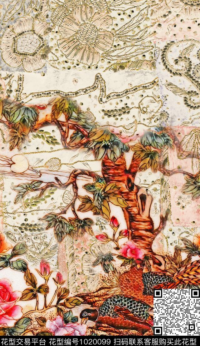 数码华亿平台定位花花卉数码印花华亿平台下载（图片编号: 1020099） - 瓦栏（Walan）