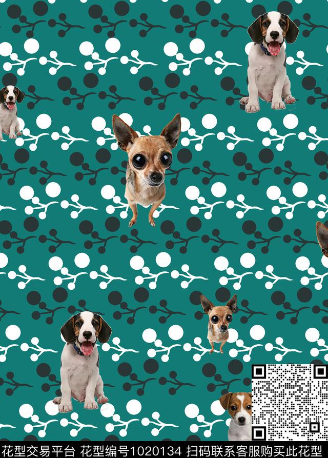 几何动物圆形数码印花华亿平台下载（图片编号: 1020134） - 瓦栏（Walan）