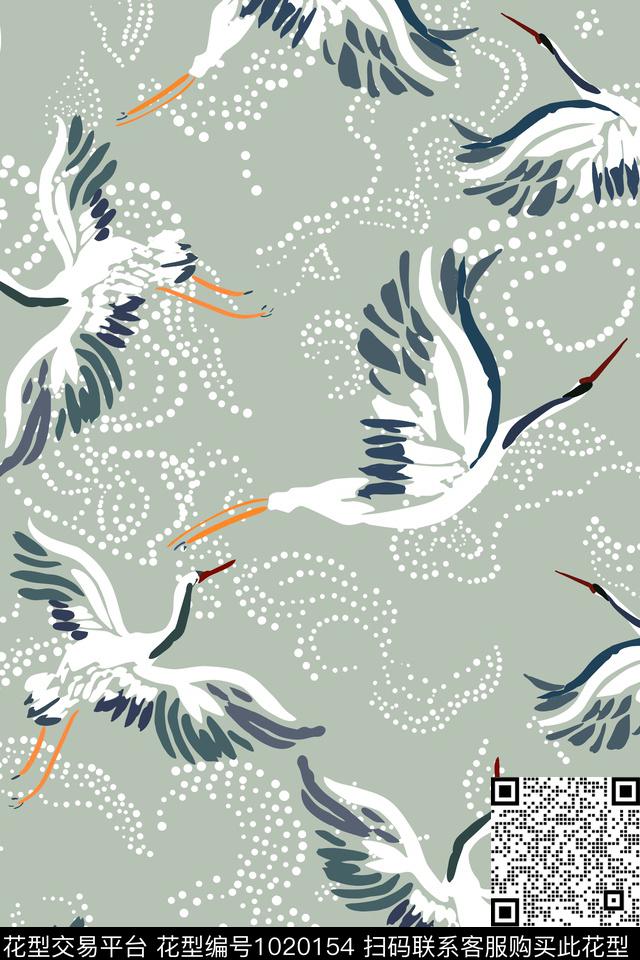 中国风数码华亿平台鸟数码印花华亿平台下载（图片编号: 1020154） - 瓦栏（Walan）