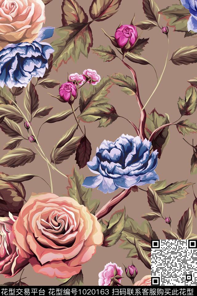 大花数码华亿平台花卉数码印花华亿平台下载（图片编号: 1020163） - 瓦栏（Walan）