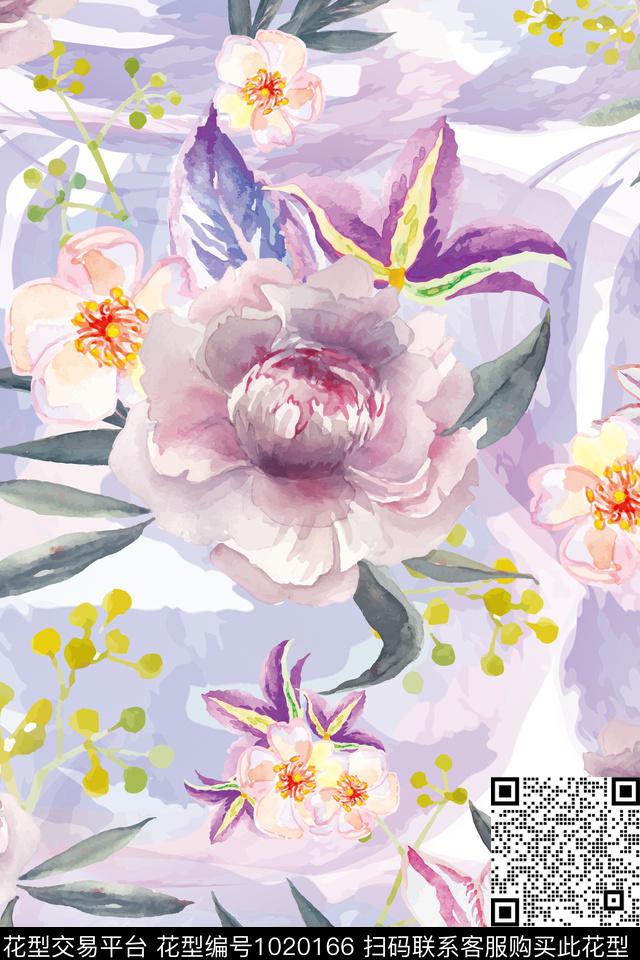 大花数码华亿平台花卉数码印花华亿平台下载（图片编号: 1020166） - 瓦栏（Walan）