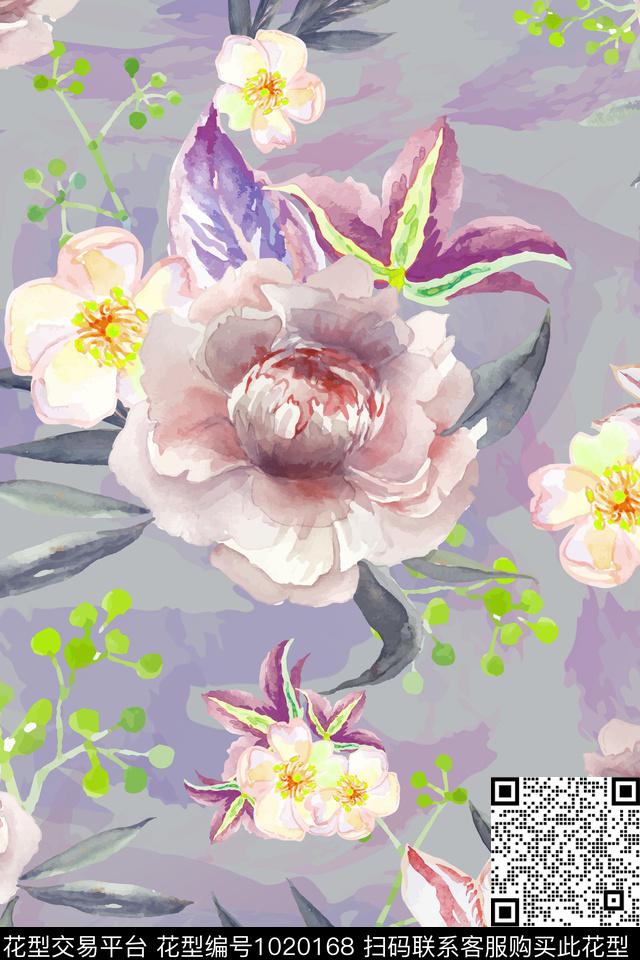 大花数码华亿平台花卉数码印花华亿平台下载（图片编号: 1020168） - 瓦栏（Walan）