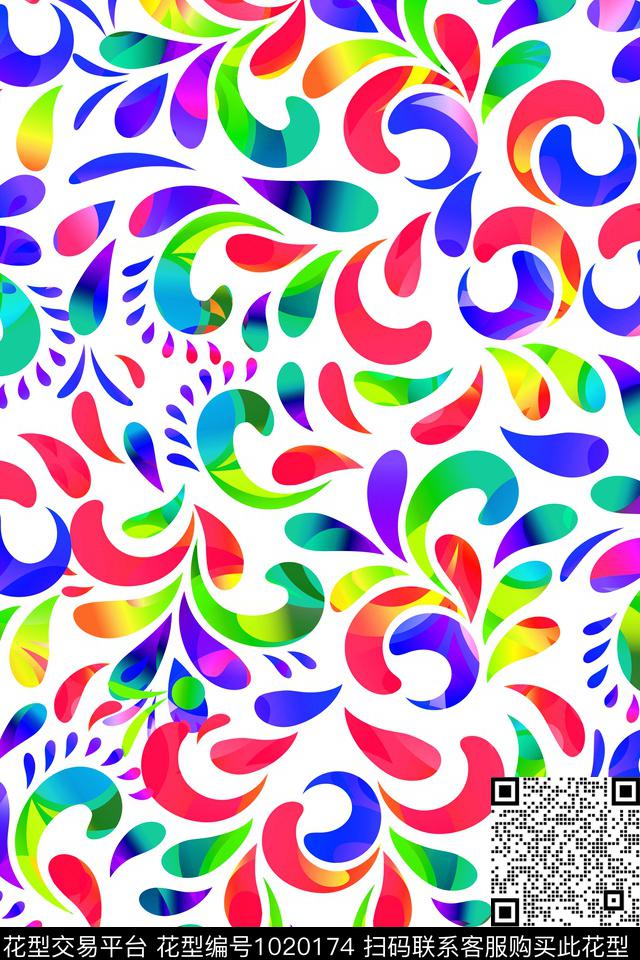 数码华亿平台几何大牌风数码印花华亿平台下载（图片编号: 1020174） - 瓦栏（Walan）