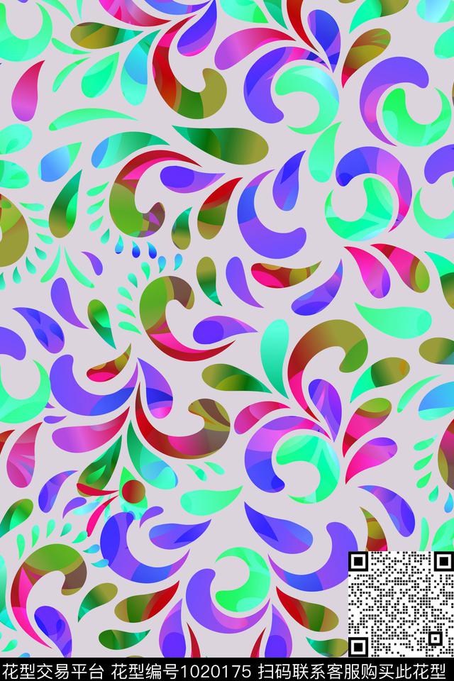 数码华亿平台几何大牌风数码印花华亿平台下载（图片编号: 1020175） - 瓦栏（Walan）