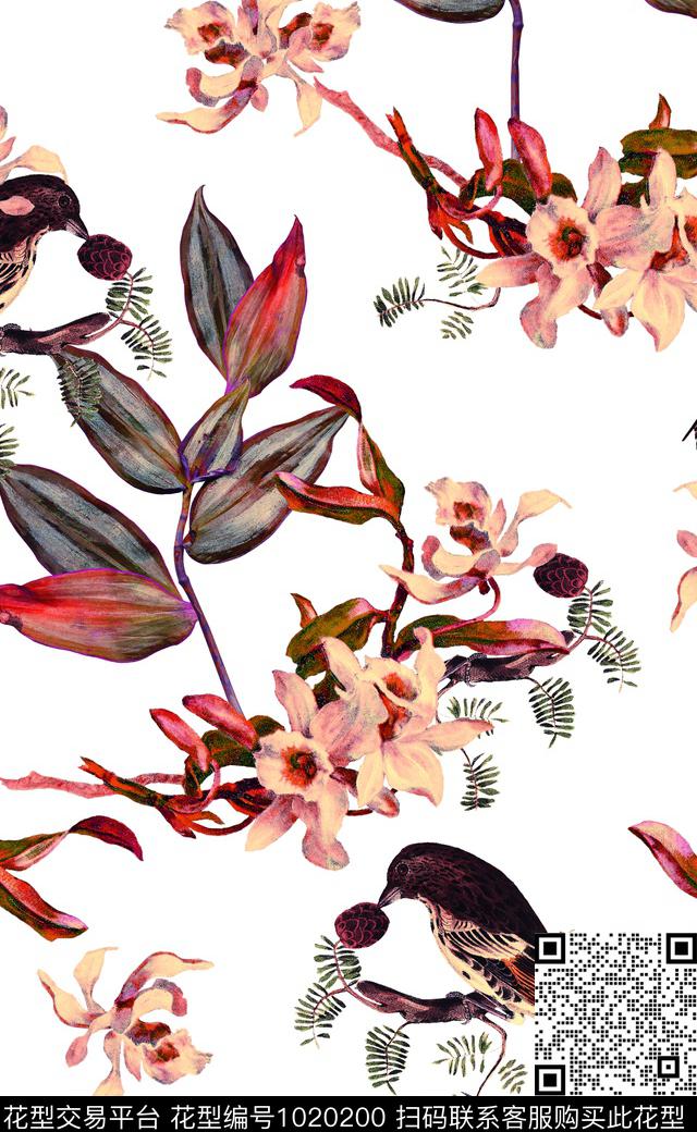 数码华亿平台秋冬华亿平台花卉数码印花华亿平台下载（图片编号: 1020200） - 瓦栏（Walan）