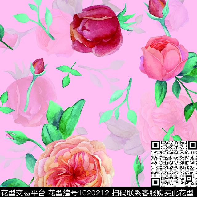 数码华亿平台小碎花月季花数码印花华亿平台下载（图片编号: 1020212） - 瓦栏（Walan）
