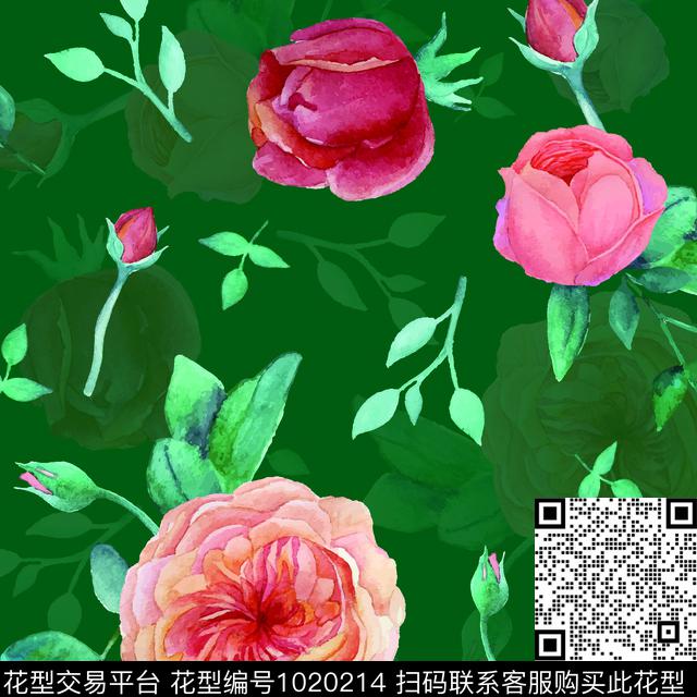 数码华亿平台小碎花月季花数码印花华亿平台下载（图片编号: 1020214） - 瓦栏（Walan）