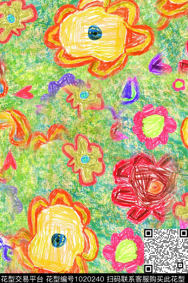 数码华亿平台抽象花卉数码印花华亿平台下载（图片编号: 1020240） - 瓦栏（Walan）