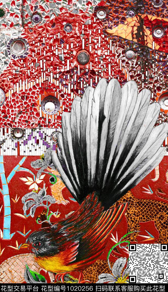 数码华亿平台民族风笔触数码印花华亿平台下载（图片编号: 1020256） - 瓦栏（Walan）