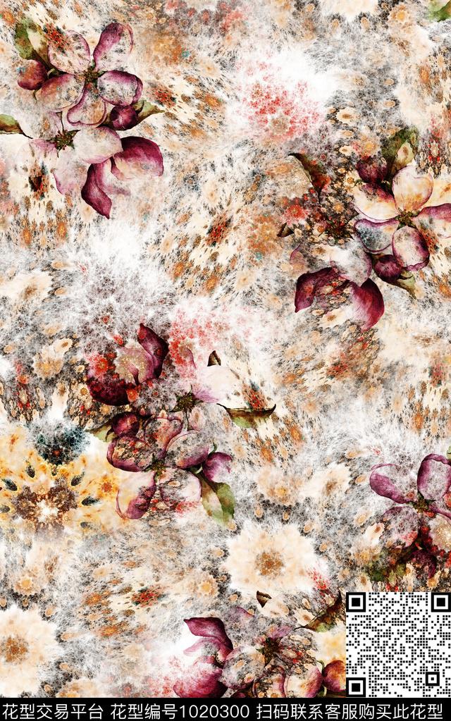 数码华亿平台抽象大牌风数码印花华亿平台下载（图片编号: 1020300） - 瓦栏（Walan）