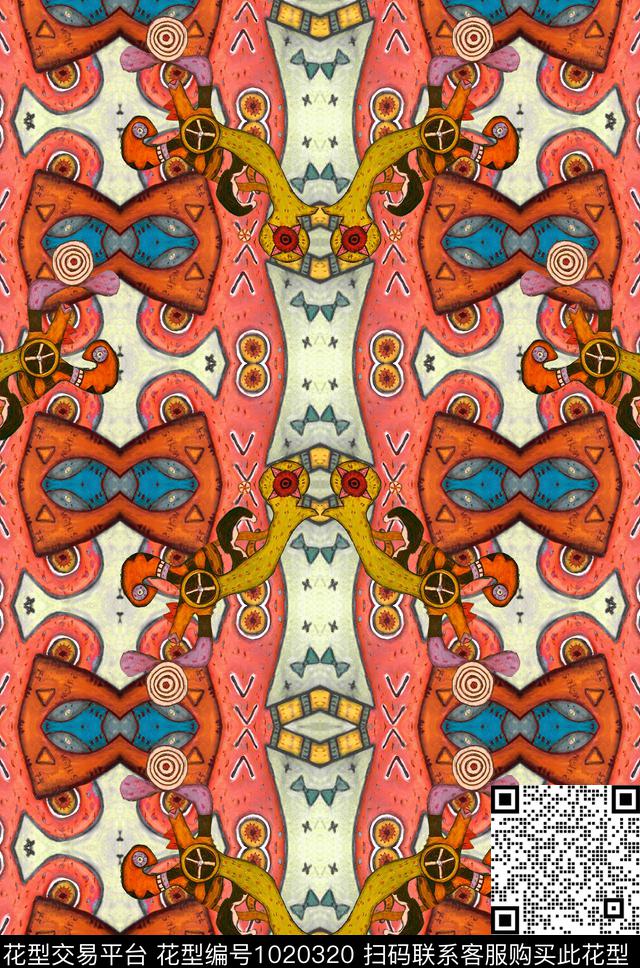 数码华亿平台民族风欧洲数码印花华亿平台下载（图片编号: 1020320） - 瓦栏（Walan）