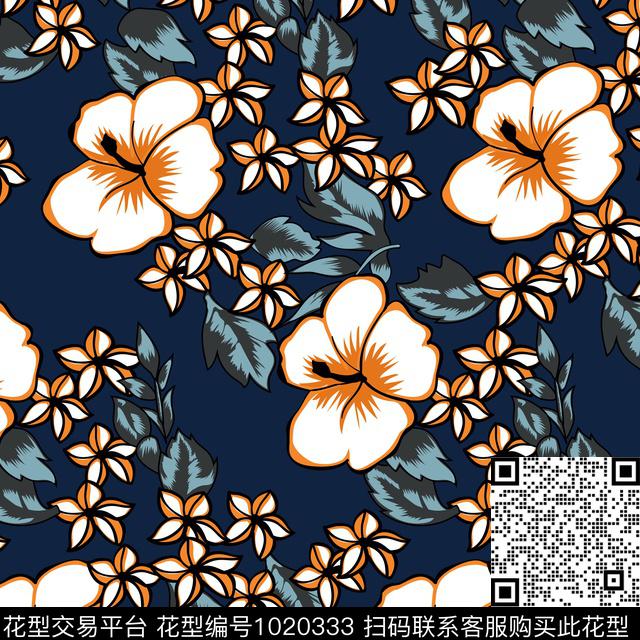 年轻女性花卉大牌风数码印花华亿平台下载（图片编号: 1020333） - 瓦栏（Walan）