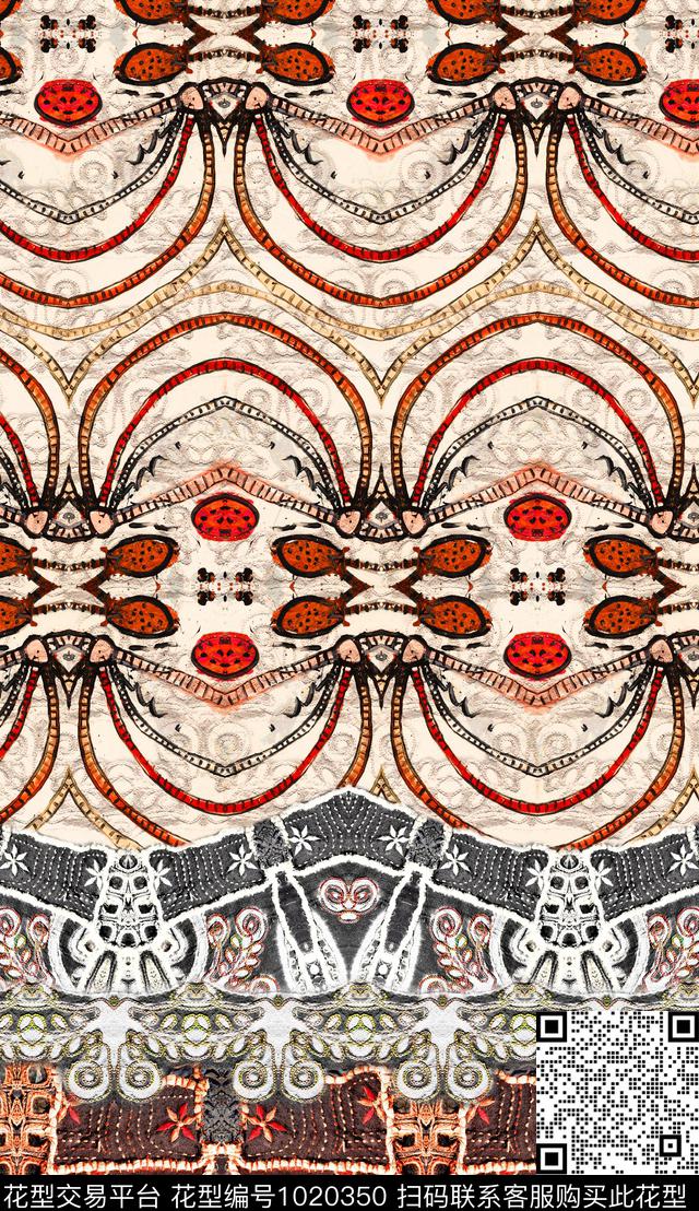 数码华亿平台民族风定位花数码印花华亿平台下载（图片编号: 1020350） - 瓦栏（Walan）