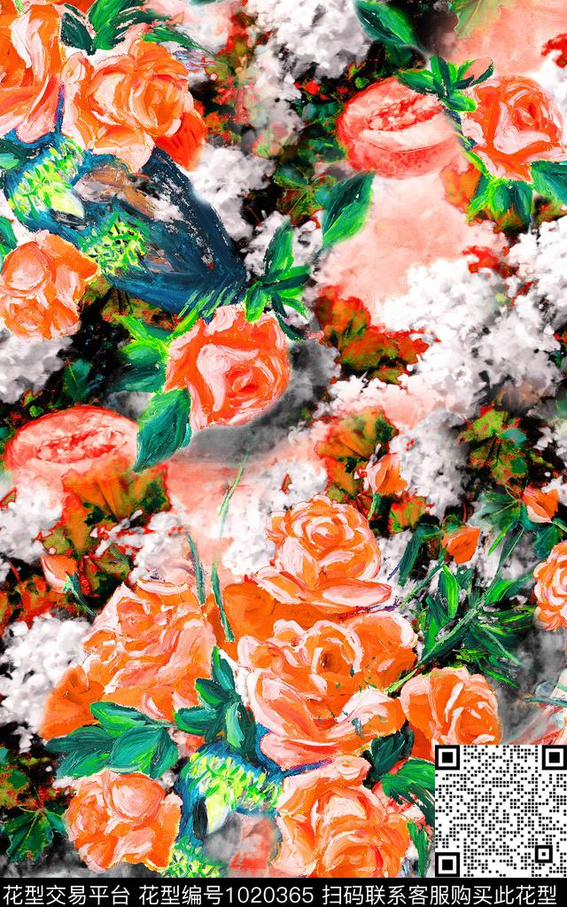 数码华亿平台笔触油画华亿平台数码印花华亿平台下载（图片编号: 1020365） - 瓦栏（Walan）