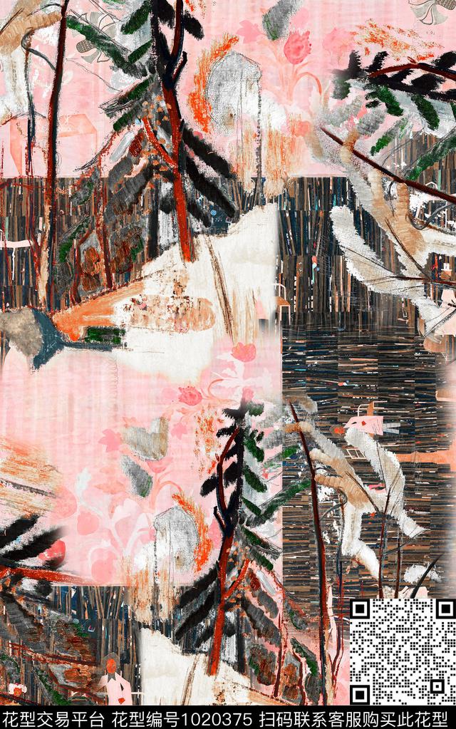 数码华亿平台笔触油画华亿平台数码印花华亿平台下载（图片编号: 1020375） - 瓦栏（Walan）