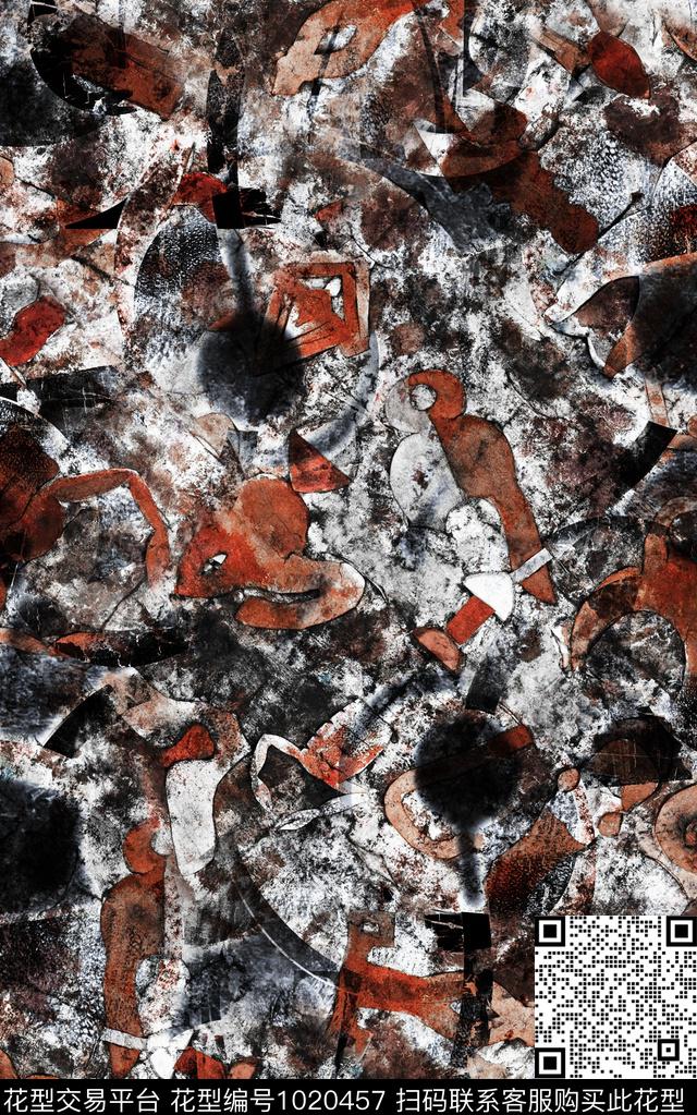 数码华亿平台抽象大牌风数码印花华亿平台下载（图片编号: 1020457） - 瓦栏（Walan）