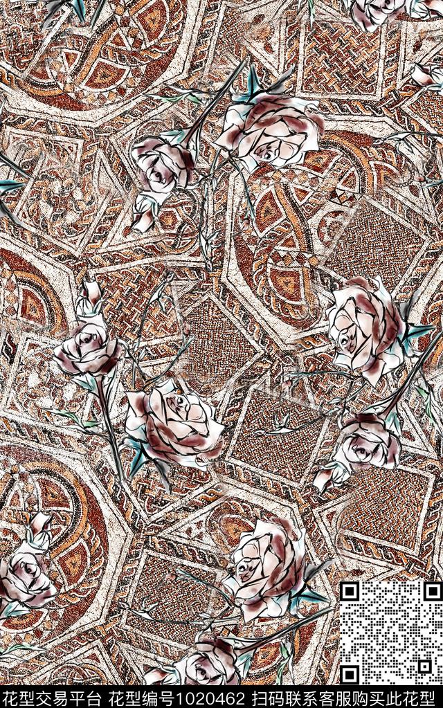 数码华亿平台抽象大牌风数码印花华亿平台下载（图片编号: 1020462） - 瓦栏（Walan）