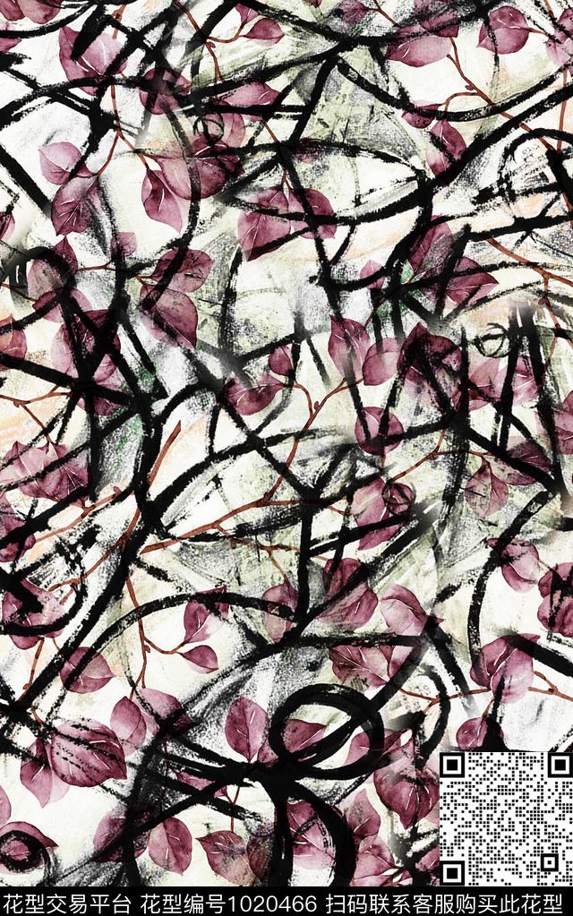 数码华亿平台抽象大牌风数码印花华亿平台下载（图片编号: 1020466） - 瓦栏（Walan）