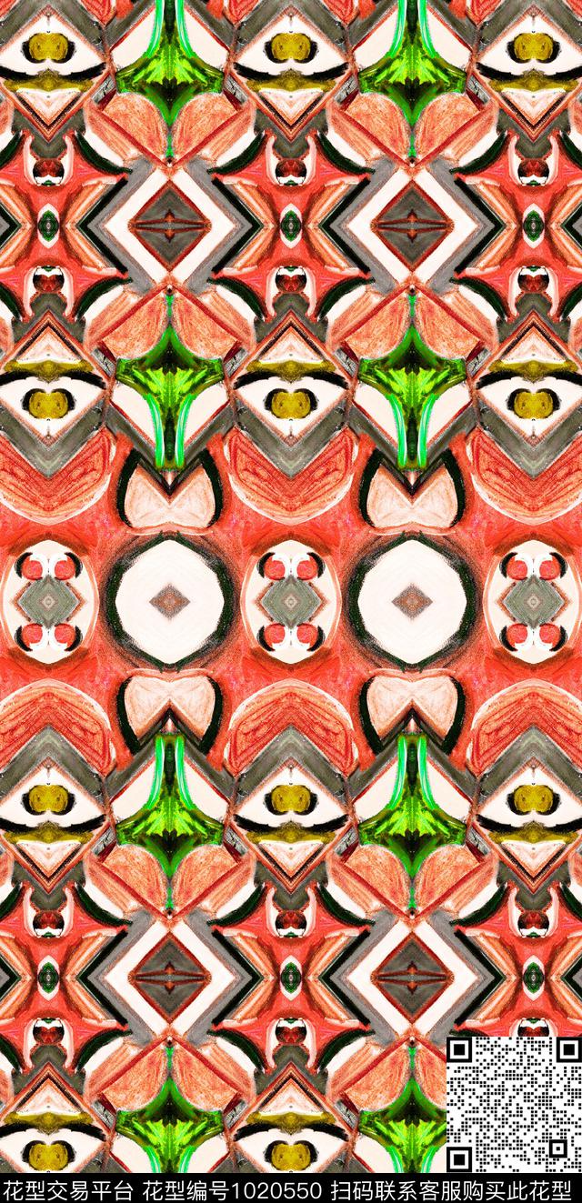 民族风花卉复古数码印花华亿平台下载（图片编号: 1020550） - 瓦栏（Walan）