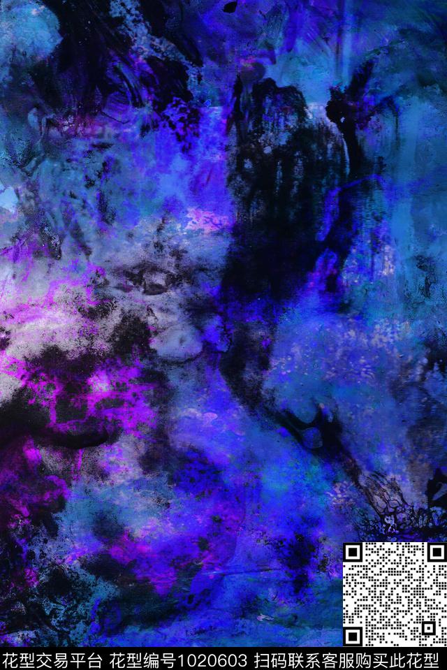 数码华亿平台民族风水墨风数码印花华亿平台下载（图片编号: 1020603） - 瓦栏（Walan）