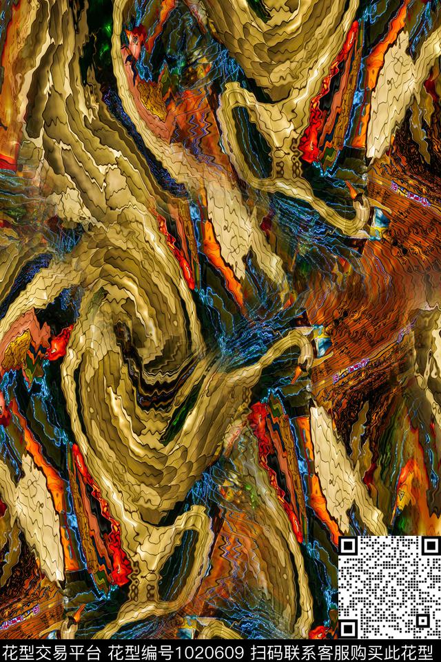 炫彩数码华亿平台抽象数码印花华亿平台下载（图片编号: 1020609） - 瓦栏（Walan）