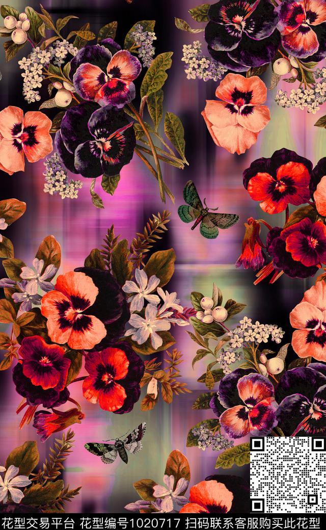 数码华亿平台秋冬华亿平台花卉数码印花华亿平台下载（图片编号: 1020717） - 瓦栏（Walan）