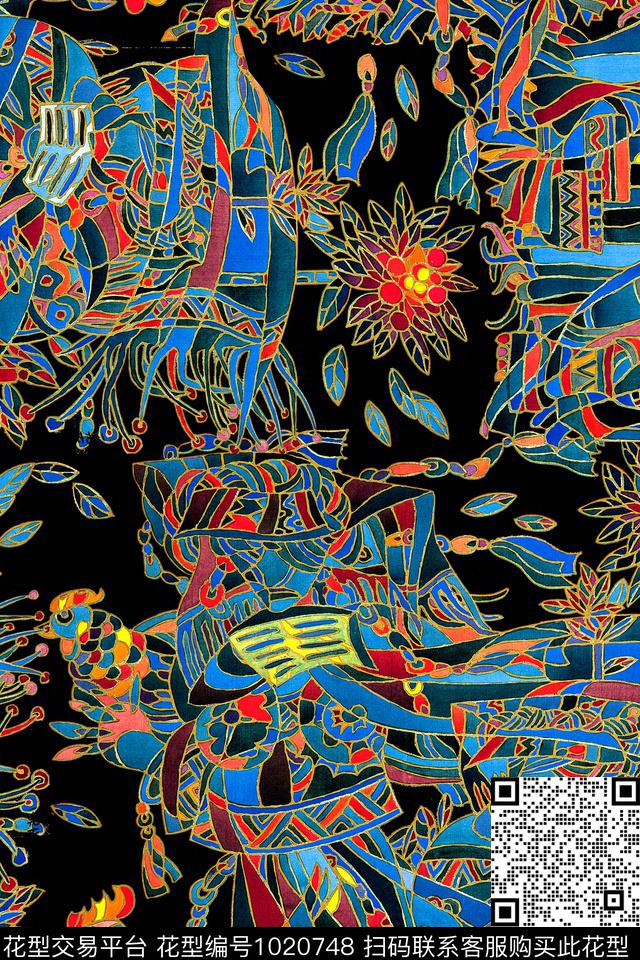 肌理抽象几何数码印花华亿平台下载（图片编号: 1020748） - 瓦栏（Walan）