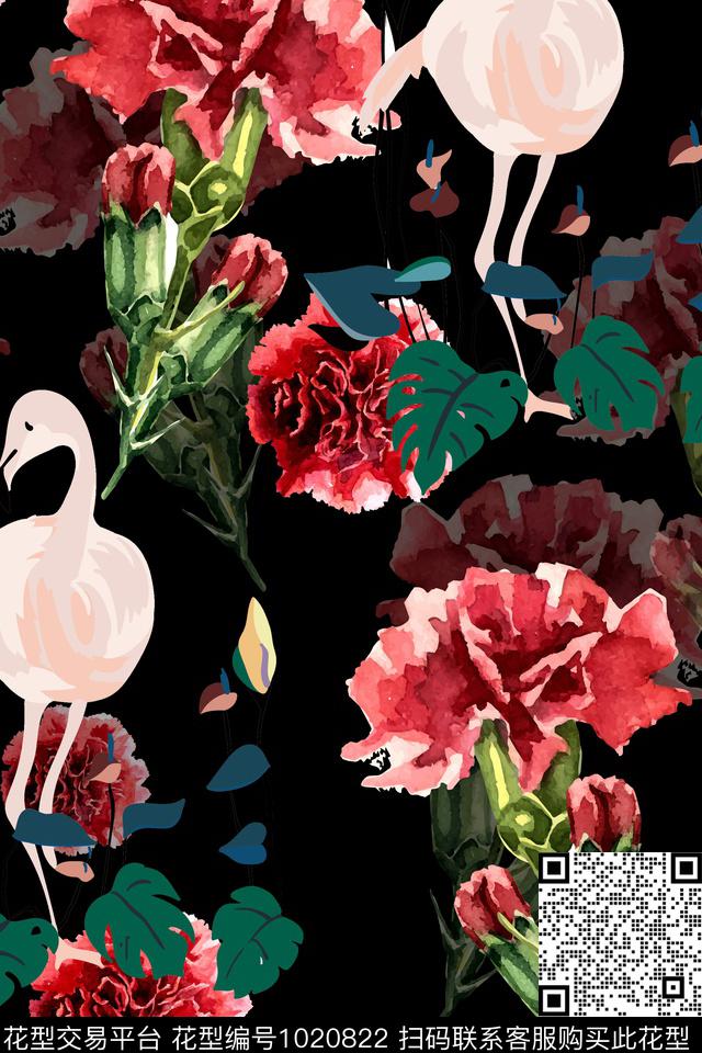 动物花卉康乃馨DOLCEGABBANA数码印花华亿平台下载（图片编号: 1020822） - 瓦栏（Walan）