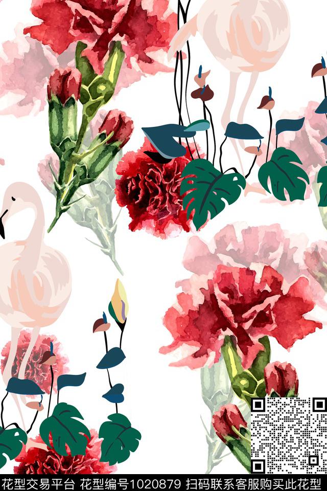动物花卉康乃馨DOLCEGABBANA数码印花华亿平台下载（图片编号: 1020879） - 瓦栏（Walan）