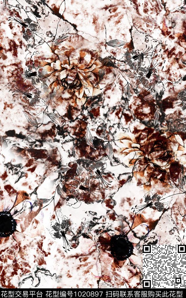 数码华亿平台抽象大牌风数码印花华亿平台下载（图片编号: 1020897） - 瓦栏（Walan）