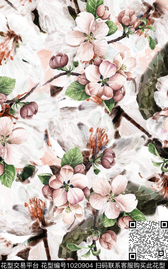 数码华亿平台花卉大牌风数码印花华亿平台下载（图片编号: 1020904） - 瓦栏（Walan）