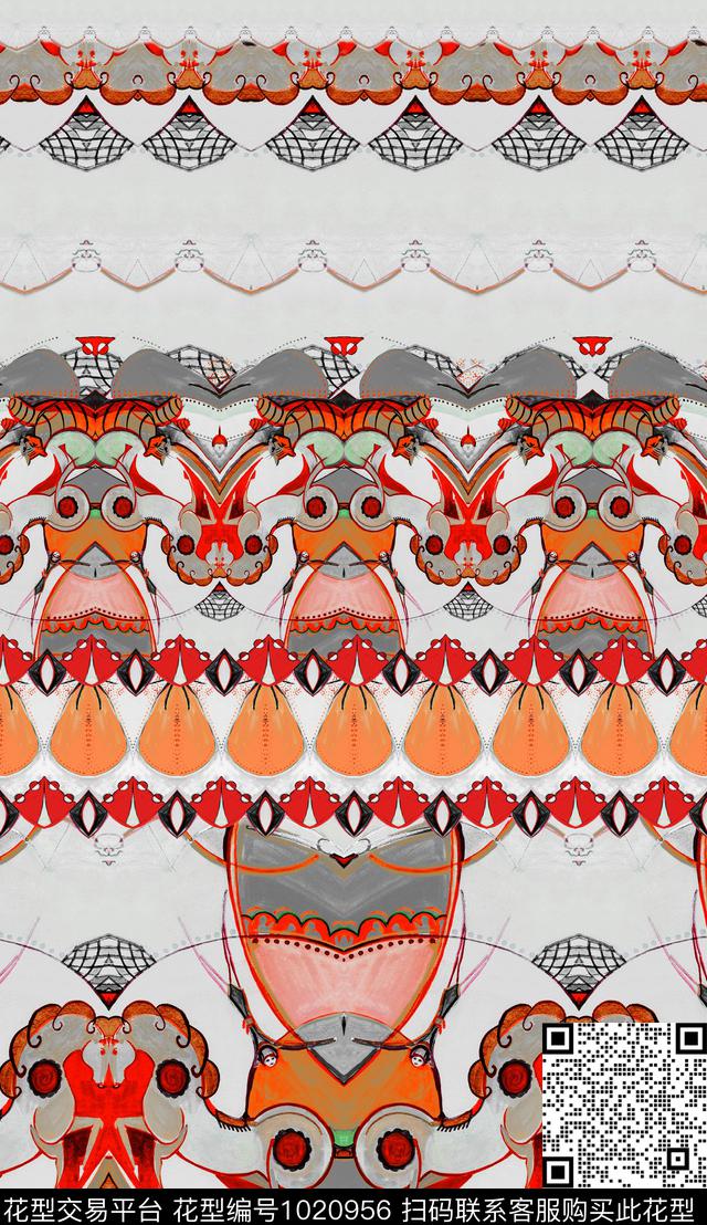 数码华亿平台民族风定位花数码印花华亿平台下载（图片编号: 1020956） - 瓦栏（Walan）