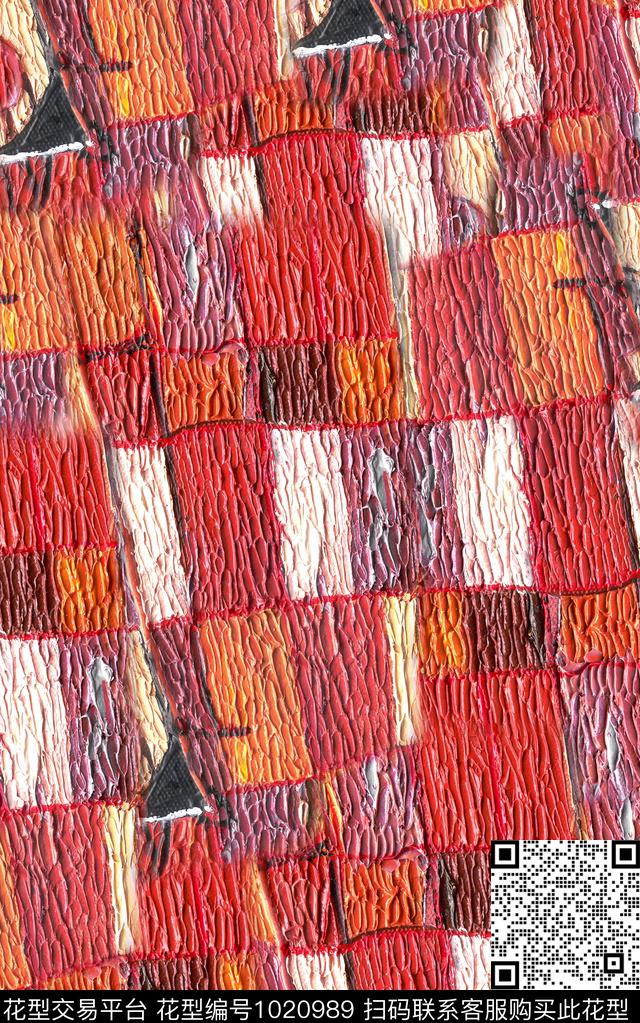 数码华亿平台格子笔触数码印花华亿平台下载（图片编号: 1020989） - 瓦栏（Walan）