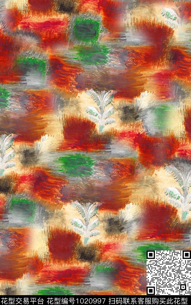 数码华亿平台线条笔触数码印花华亿平台下载（图片编号: 1020997） - 瓦栏（Walan）