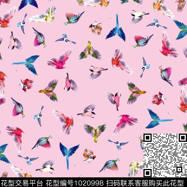 鸟围巾鹦鹉数码印花华亿平台下载（图片编号: 1020998） - 瓦栏（Walan）