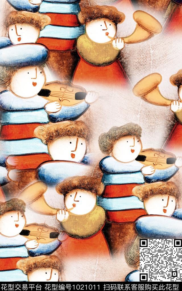 卡通线条肌理数码印花华亿平台下载（图片编号: 1021011） - 瓦栏（Walan）
