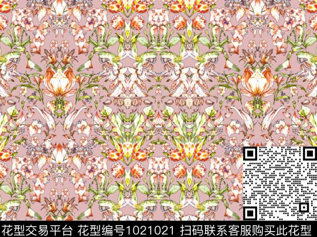 数码华亿平台花卉女装数码印花华亿平台下载（图片编号: 1021021） - 瓦栏（Walan）