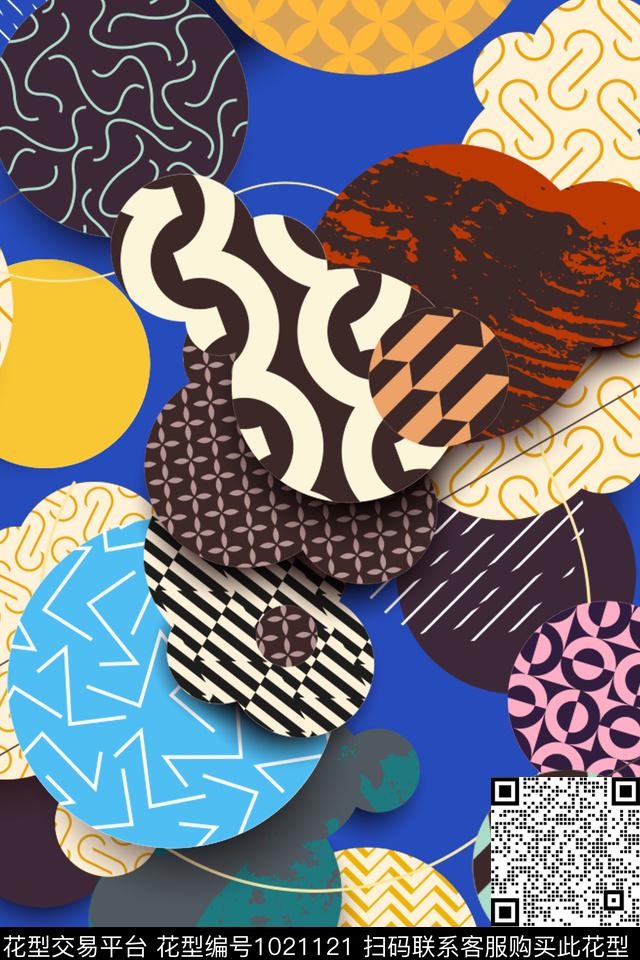炫彩波点创意数码印花华亿平台下载（图片编号: 1021121） - 瓦栏（Walan）