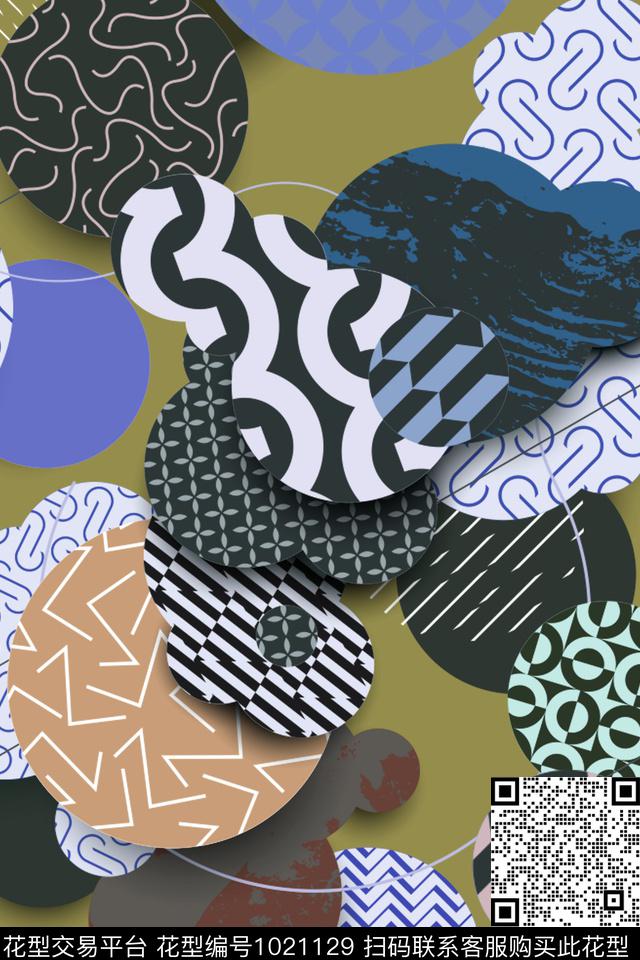 炫彩波点创意数码印花华亿平台下载（图片编号: 1021129） - 瓦栏（Walan）