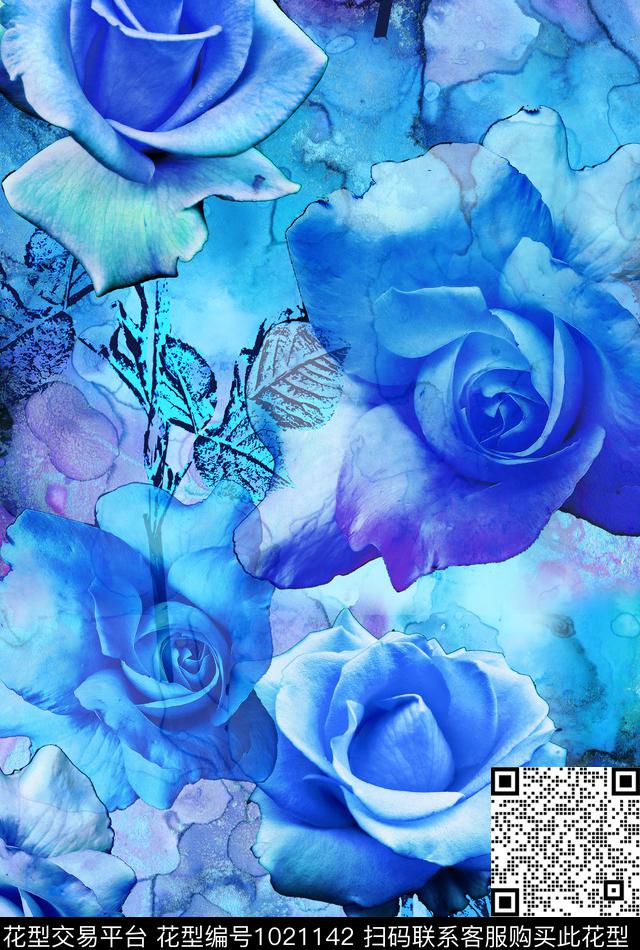 数码华亿平台民族风花卉数码印花华亿平台下载（图片编号: 1021142） - 瓦栏（Walan）