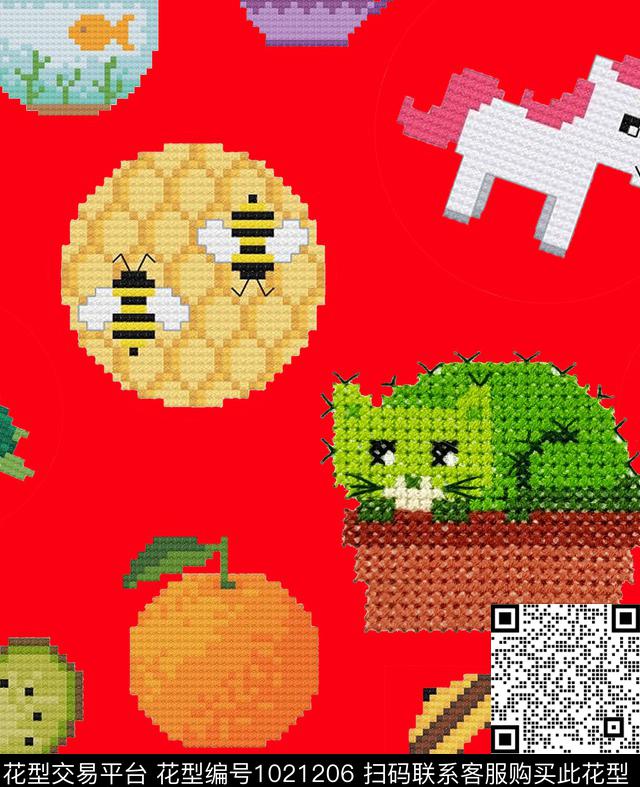 卡通动物卡通人物童装数码印花华亿平台下载（图片编号: 1021206） - 瓦栏（Walan）