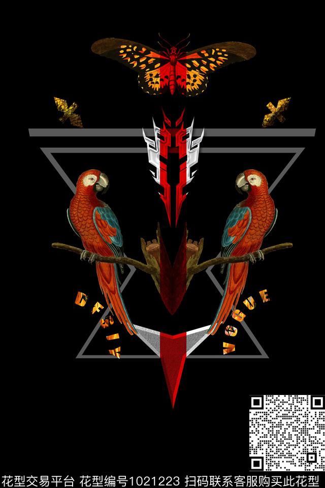 卡通抽象男装数码印花华亿平台下载（图片编号: 1021223） - 瓦栏（Walan）