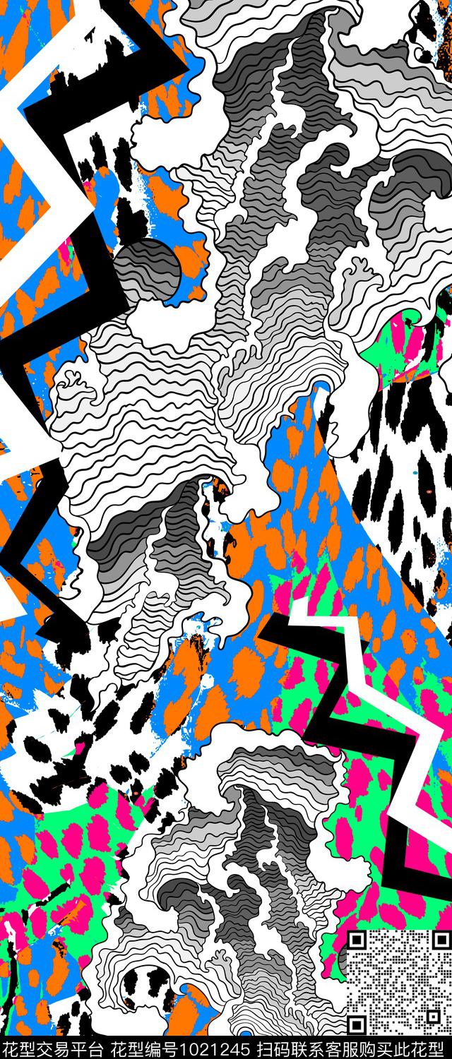 条纹数码华亿平台豹纹数码印花华亿平台下载（图片编号: 1021245） - 瓦栏（Walan）